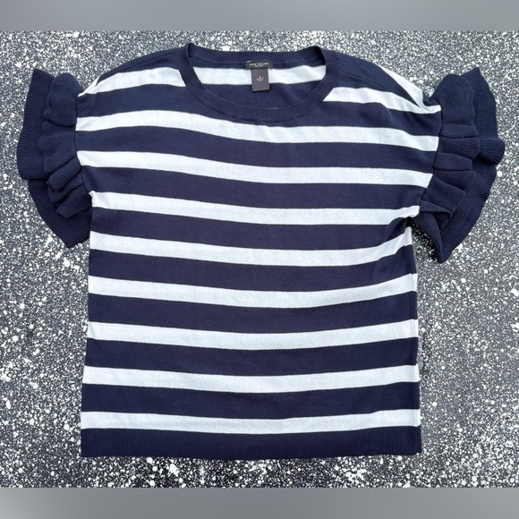 Ann Taylor Striped Ruffled Blouse Size Small - Picture 1 of 3